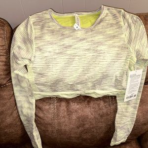 NWT Lululemon ebb to street long sleeve crop top size 12